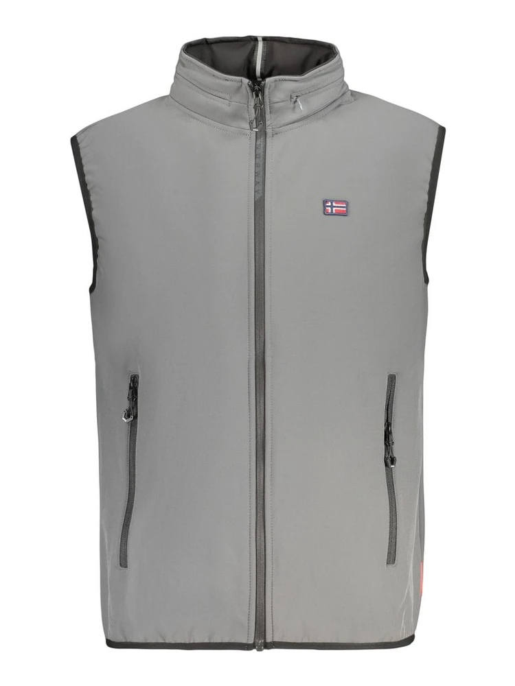 Gray Polyester Men's Vest
