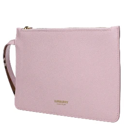 Pink Leather Clutch Bag
