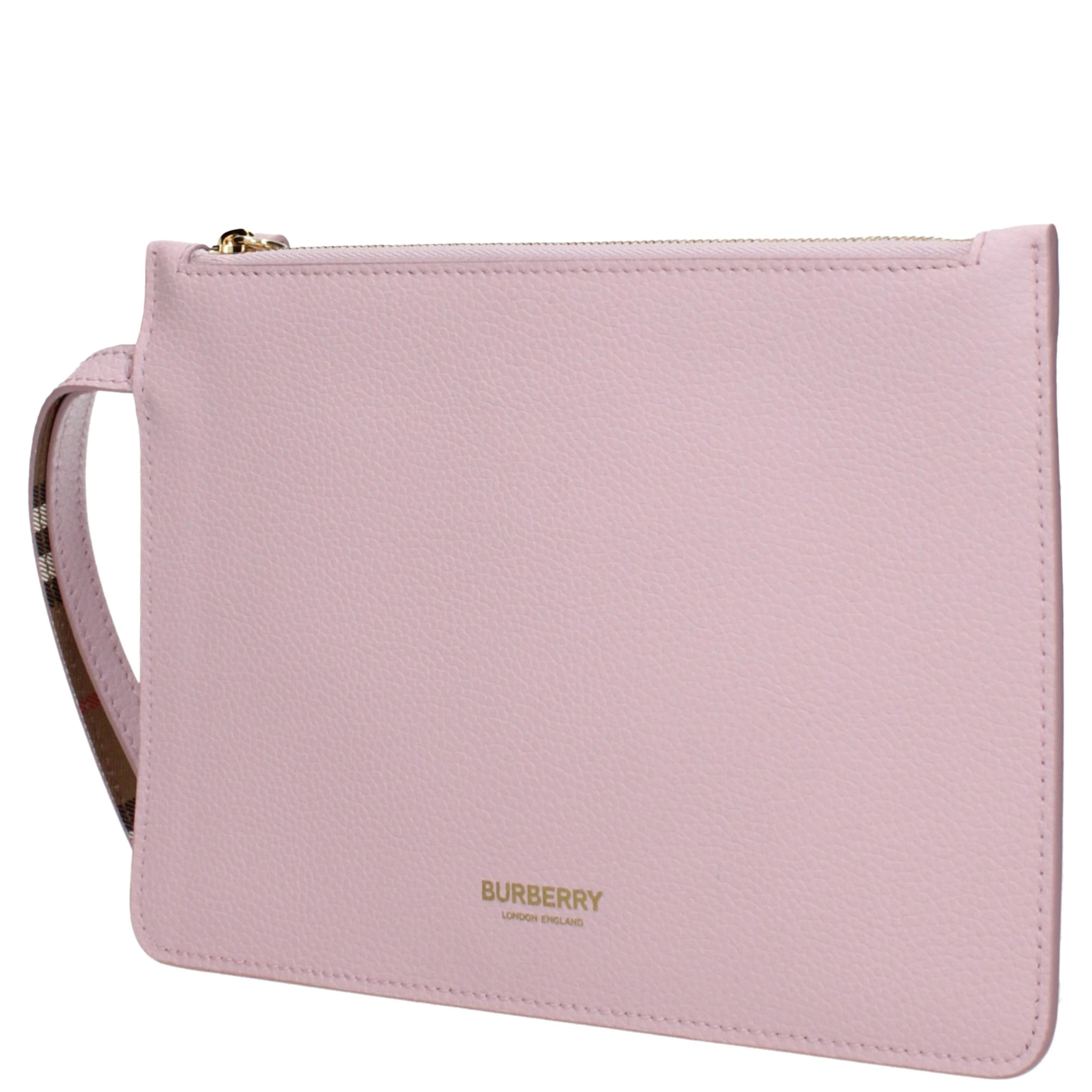 Pink Leather Clutch Bag