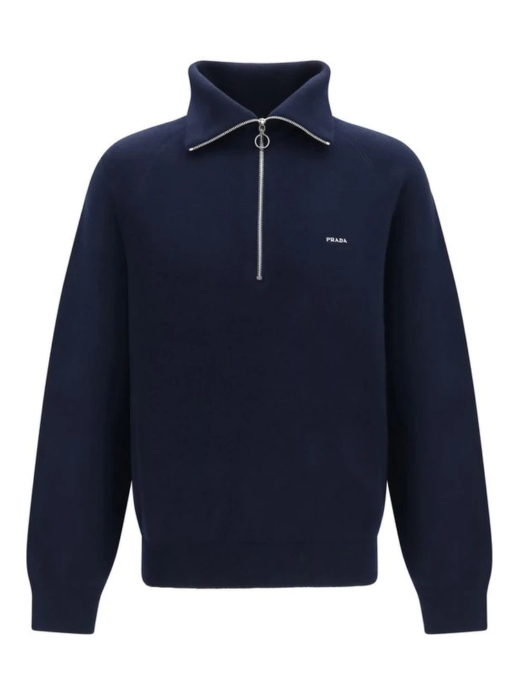 Blue Wool Oves Aries Polo Shirt