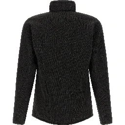 Black Polyester Full-Length Jacket