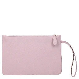 Pink Leather Clutch Bag