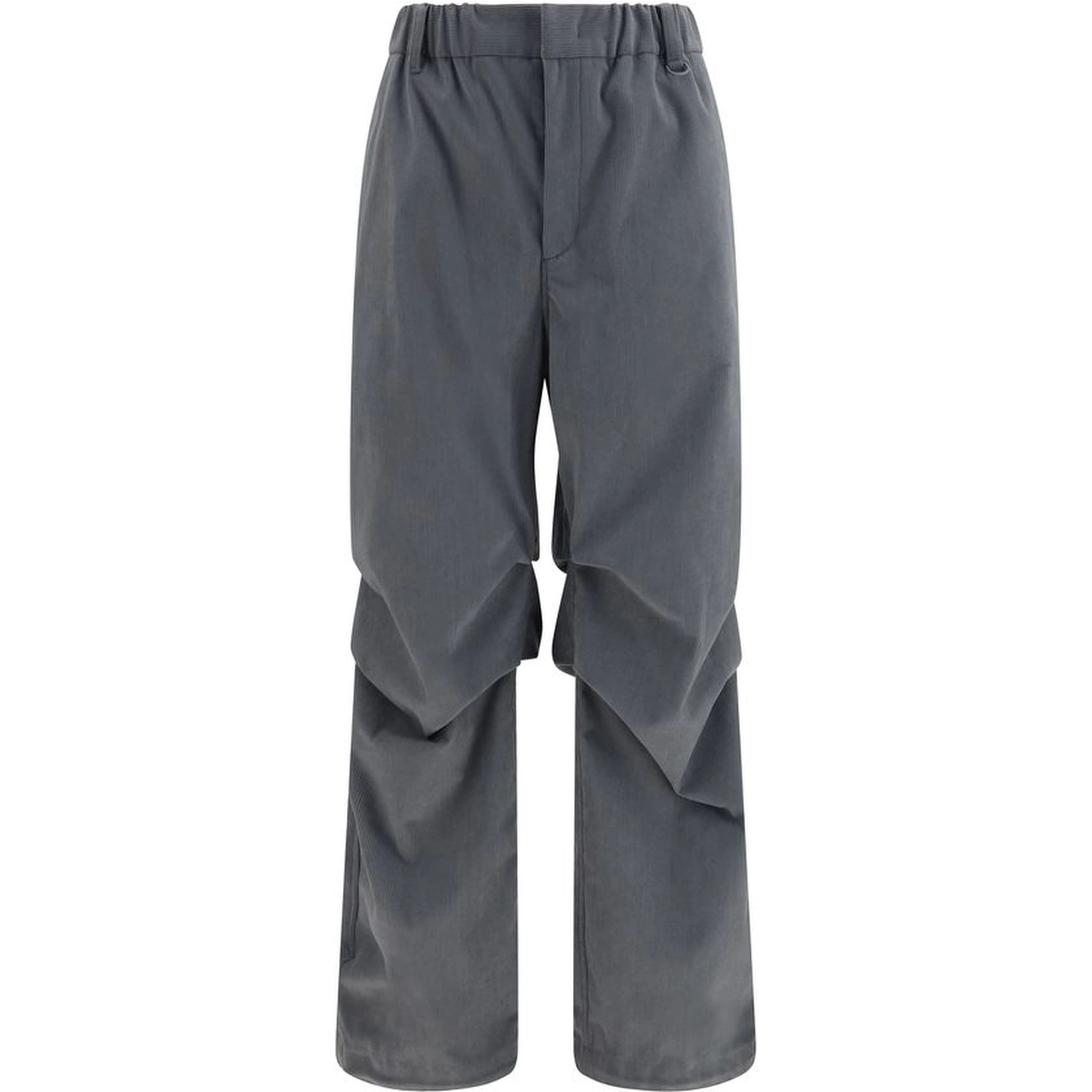 Gray Polyester Casual Pants