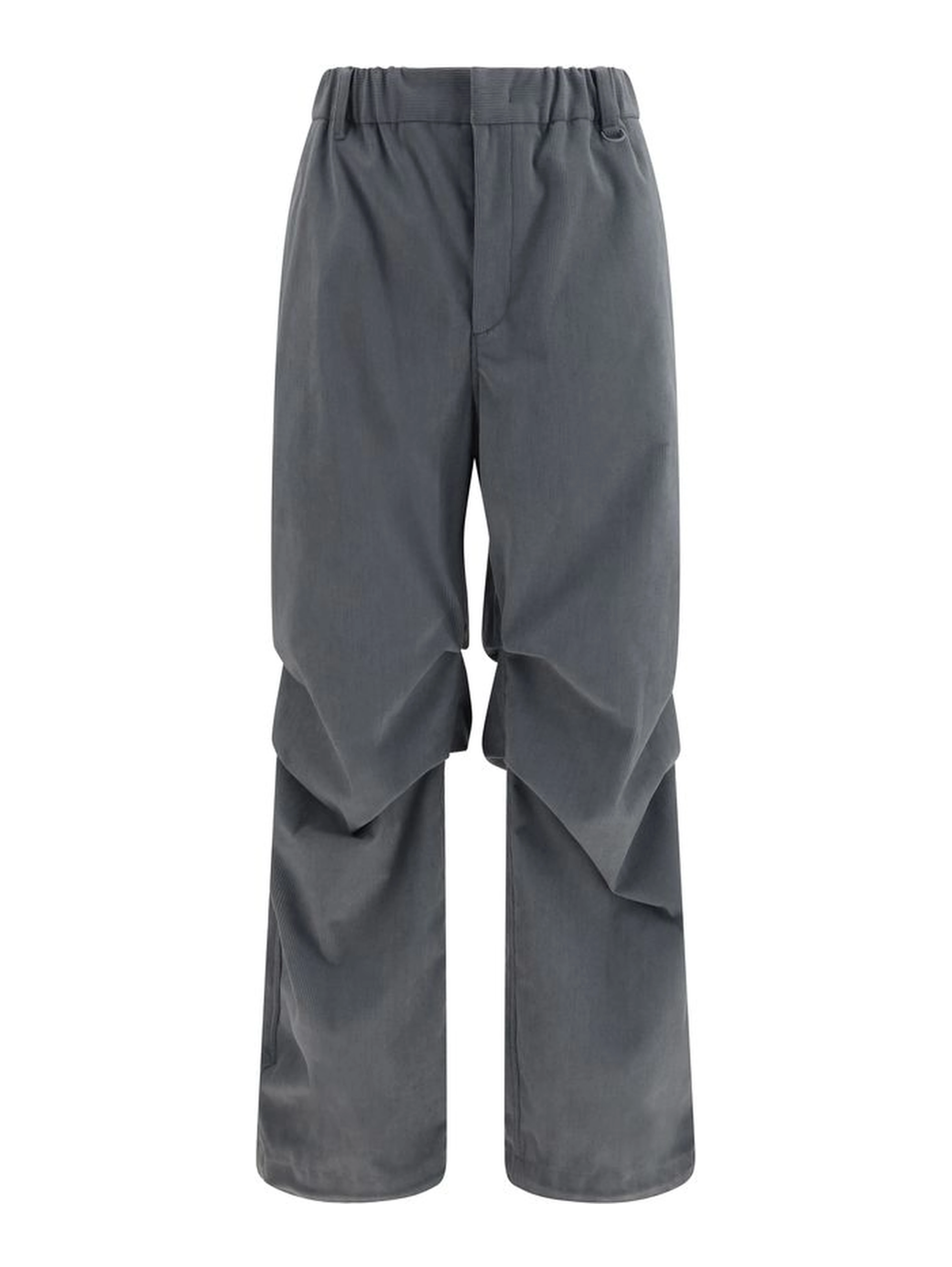 Gray Polyester Casual Pants