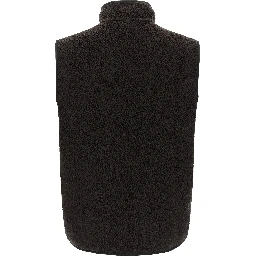 Black Polyester Sleeveless Jacket