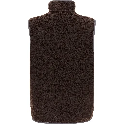 Brown Polyester Sleeveless Jacket
