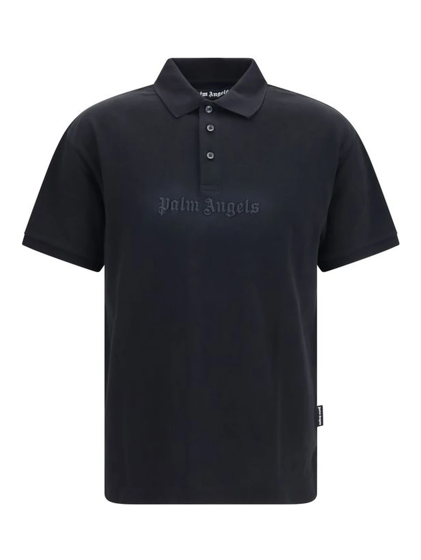 Black Cotton Polo Shirt