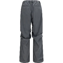 Gray Polyester Casual Pants
