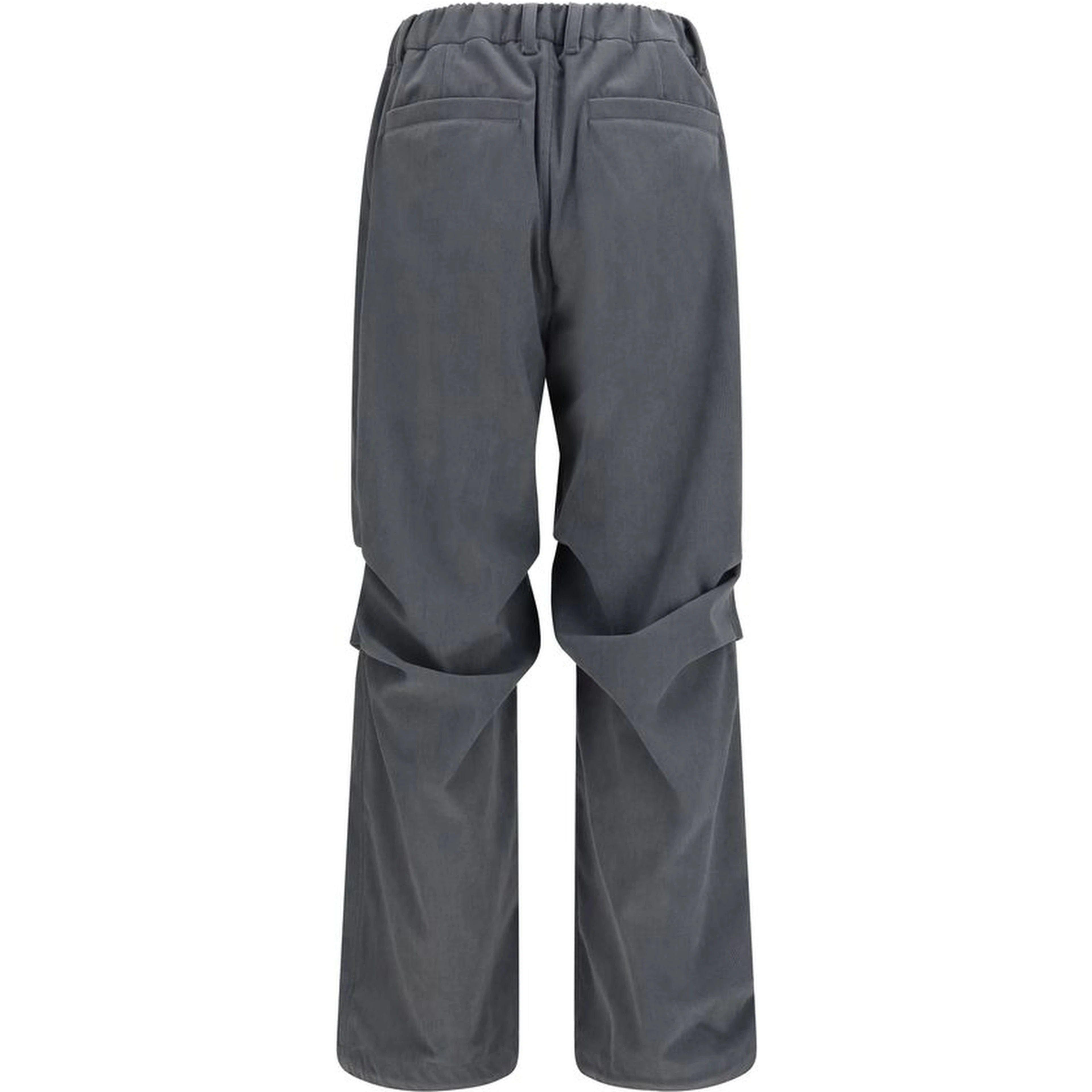 Gray Polyester Casual Pants