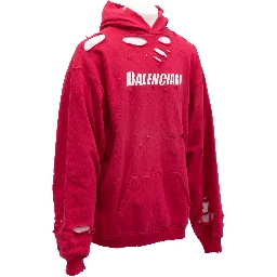 Red Cotton Hoodie Sweatshirt