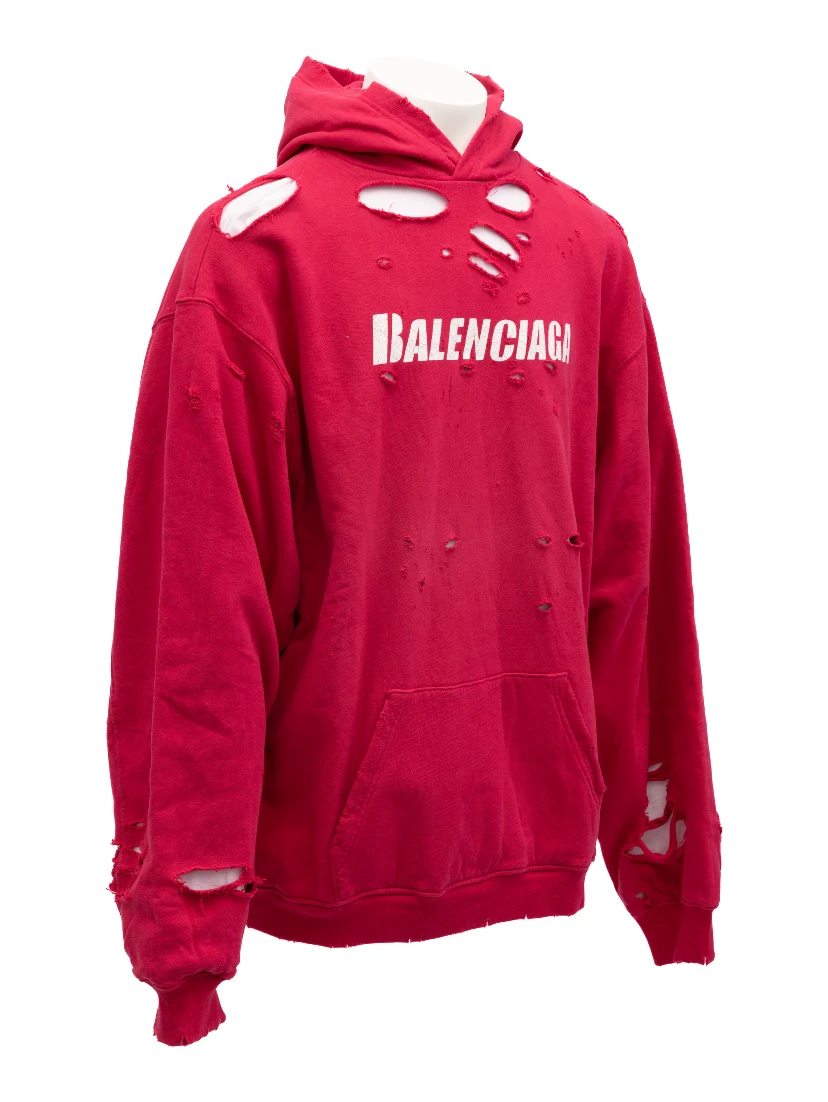 Red Cotton Hoodie Sweatshirt