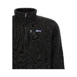 Black Polyester Full-Length Jacket