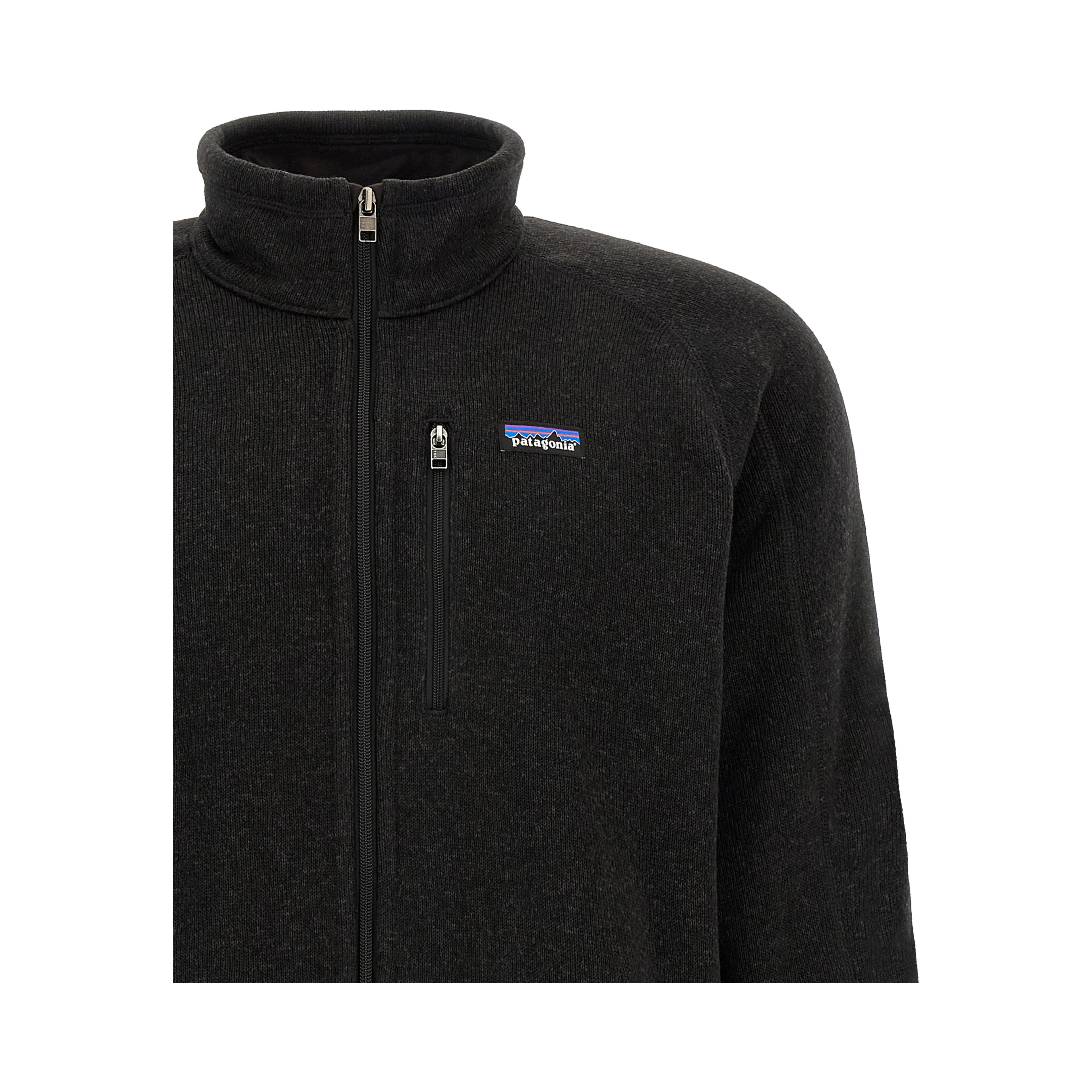Black Polyester Full-Length Jacket