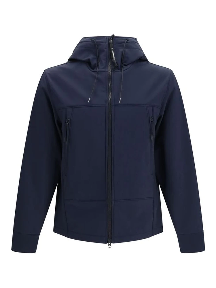 Blue Polyester Shell Jacket