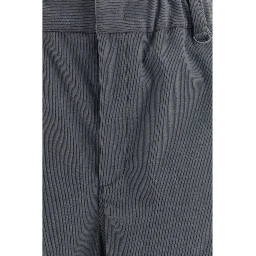 Gray Polyester Casual Pants