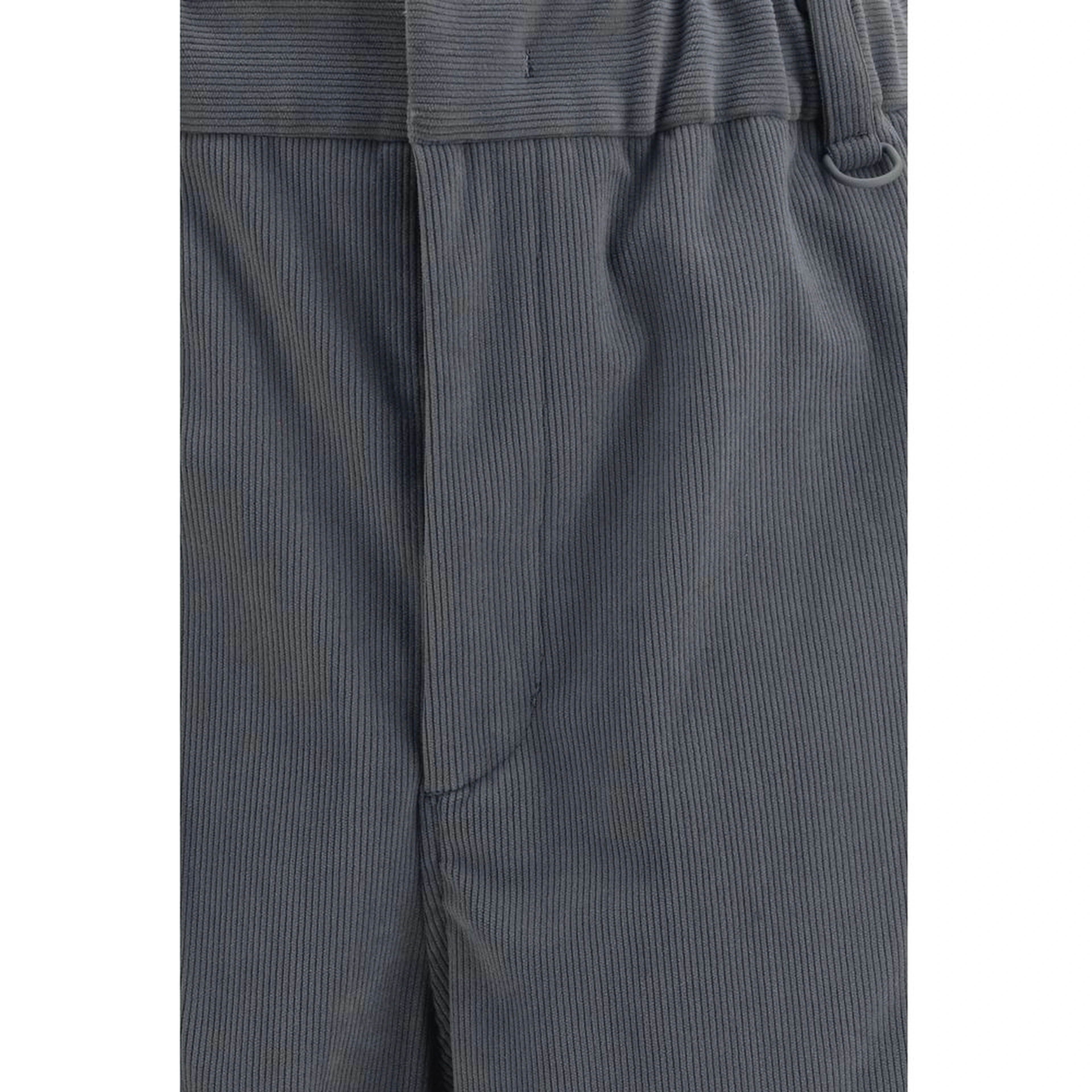 Gray Polyester Casual Pants