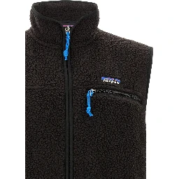 Black Polyester Sleeveless Jacket