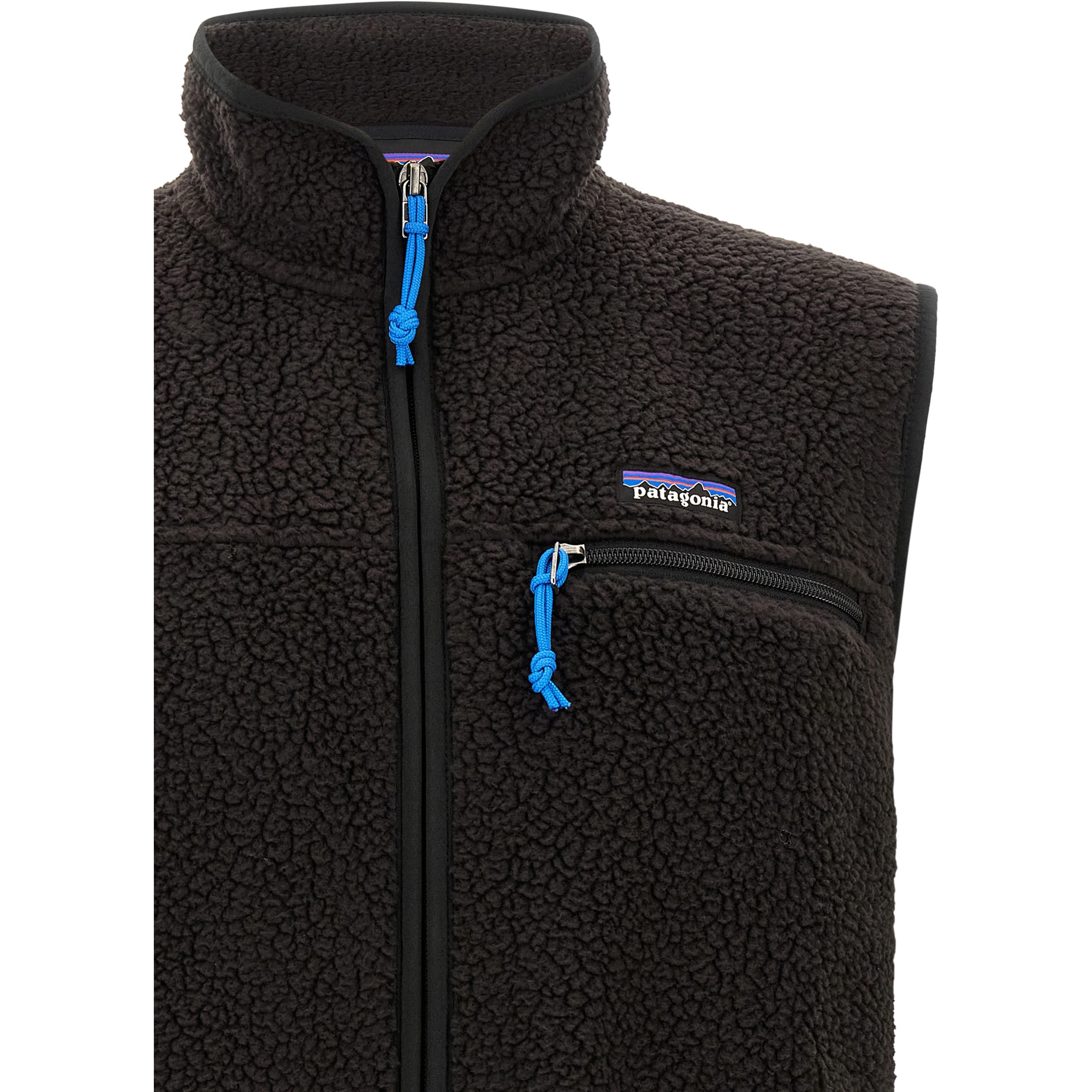 Black Polyester Sleeveless Jacket