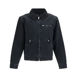 Black Cotton Full-Length Jacket