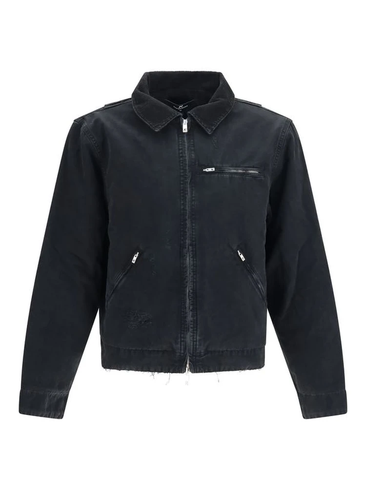 Black Cotton Full-Length Jacket