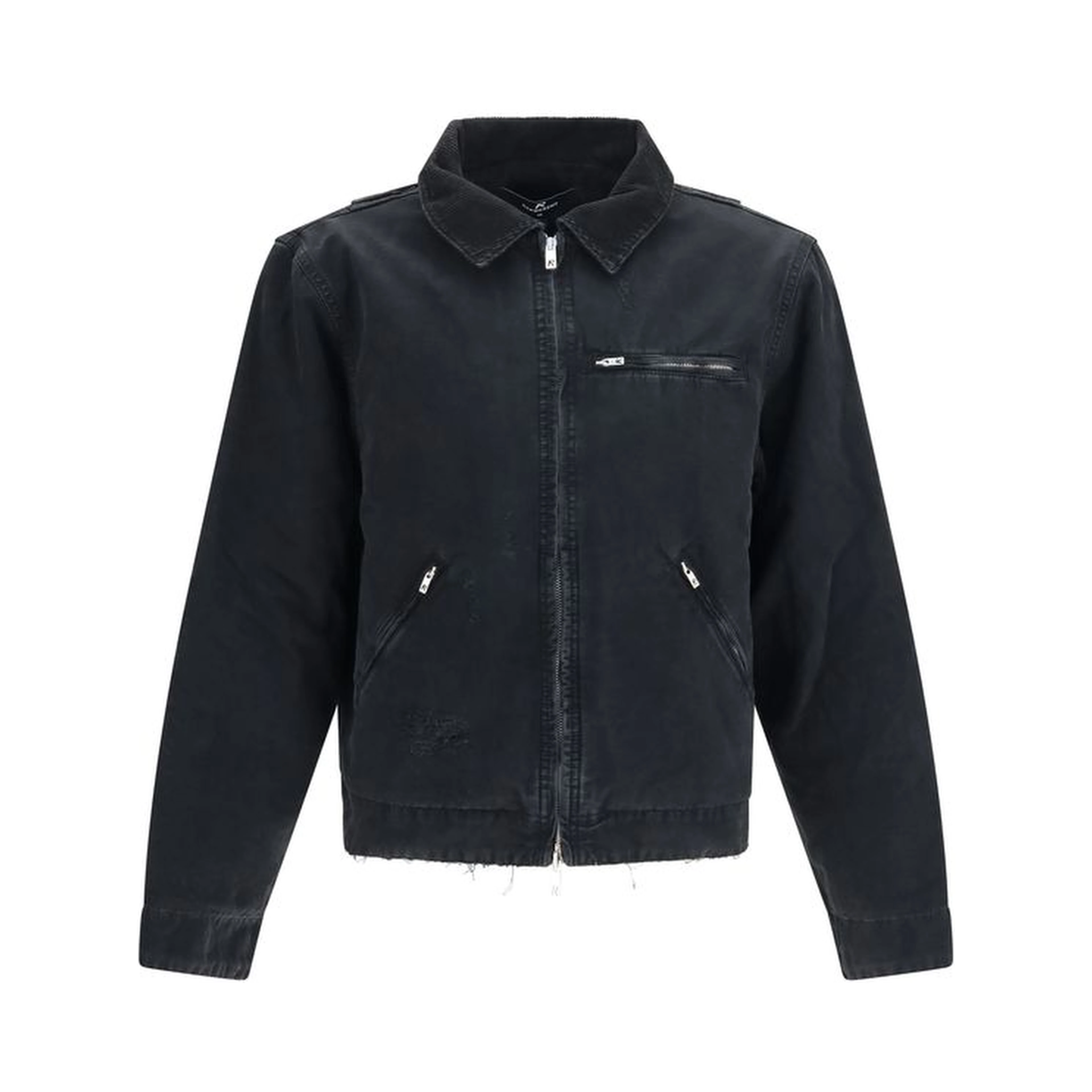 Black Cotton Full-Length Jacket
