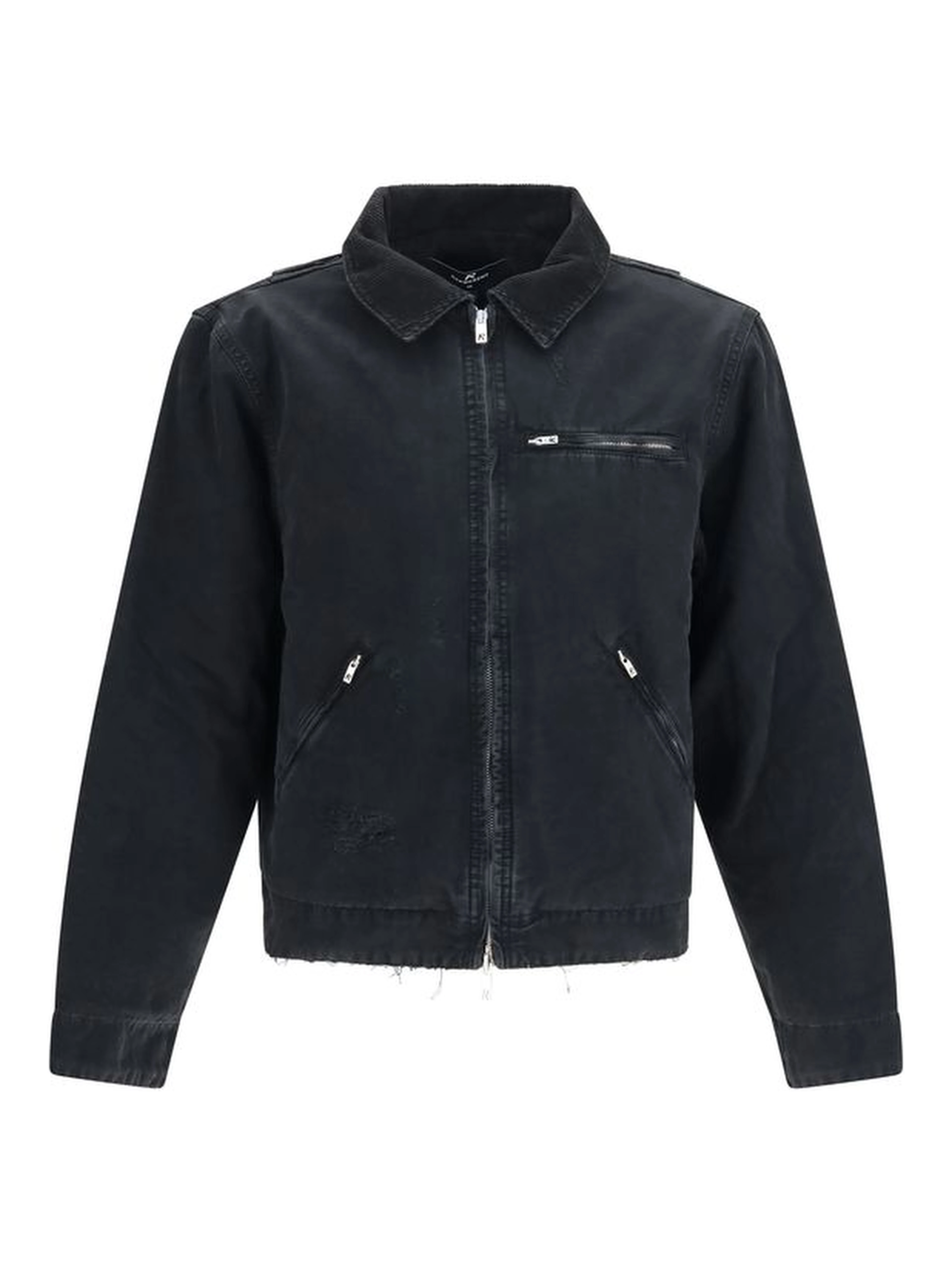 Black Cotton Full-Length Jacket