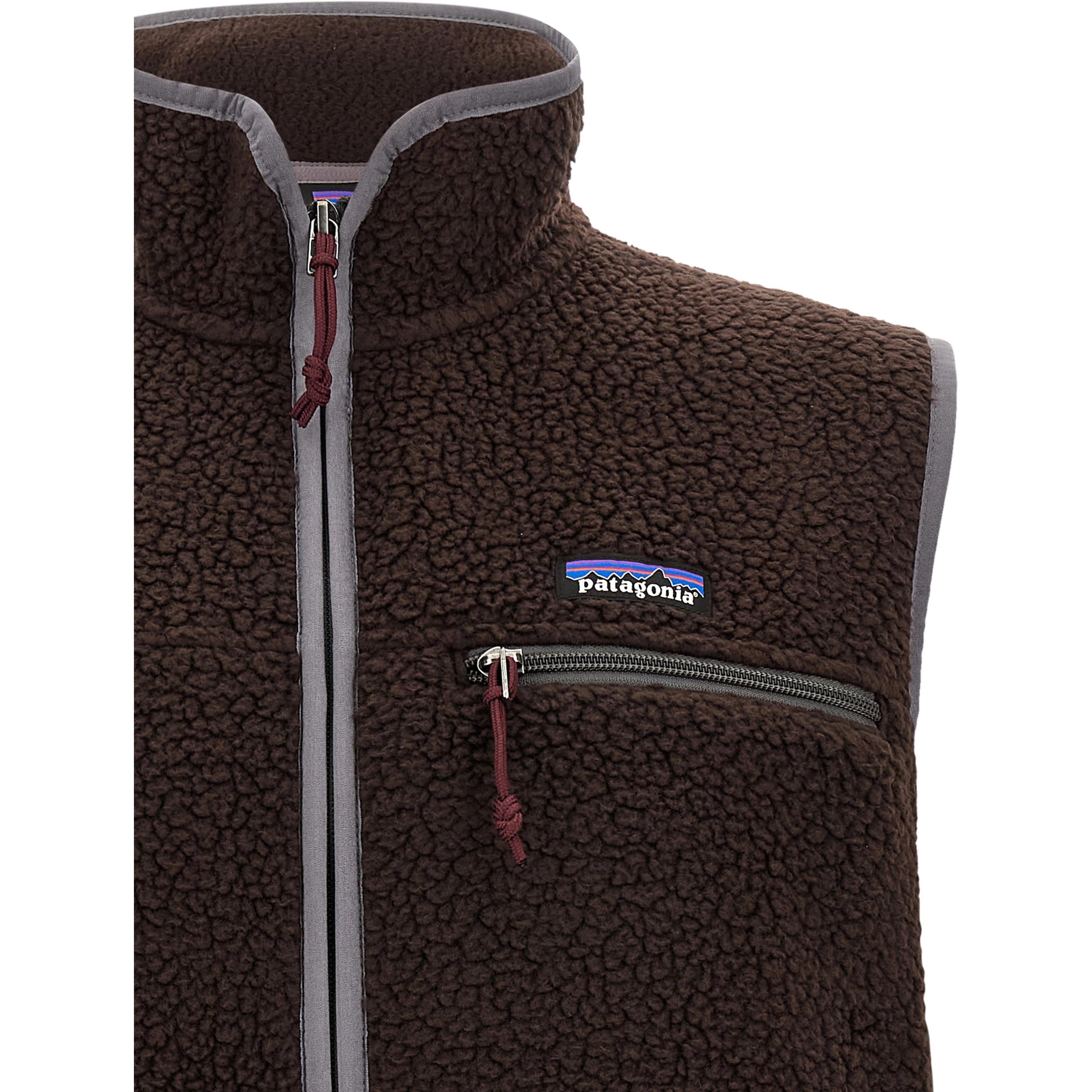 Brown Polyester Sleeveless Jacket