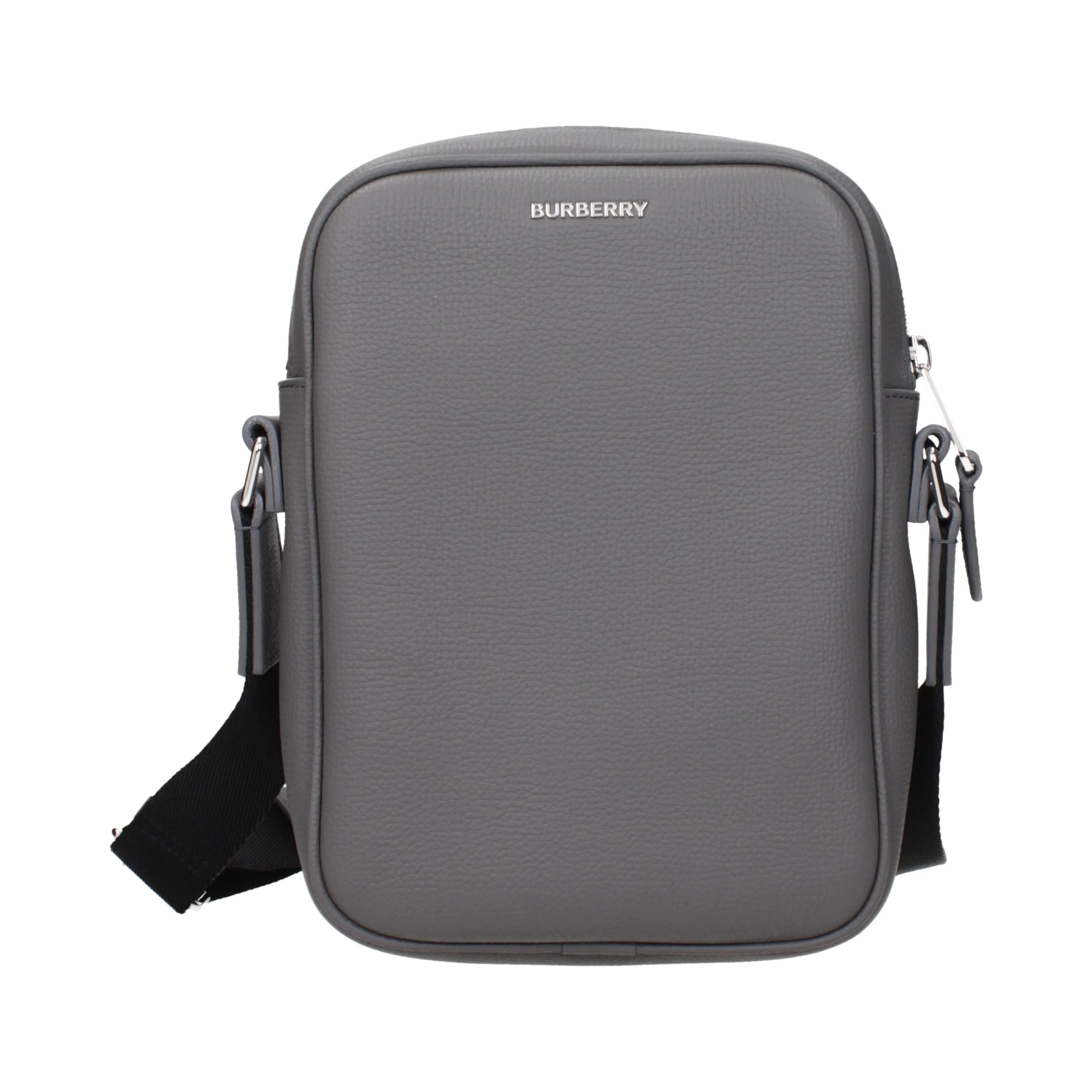 Gray Leather Crossbody Bag