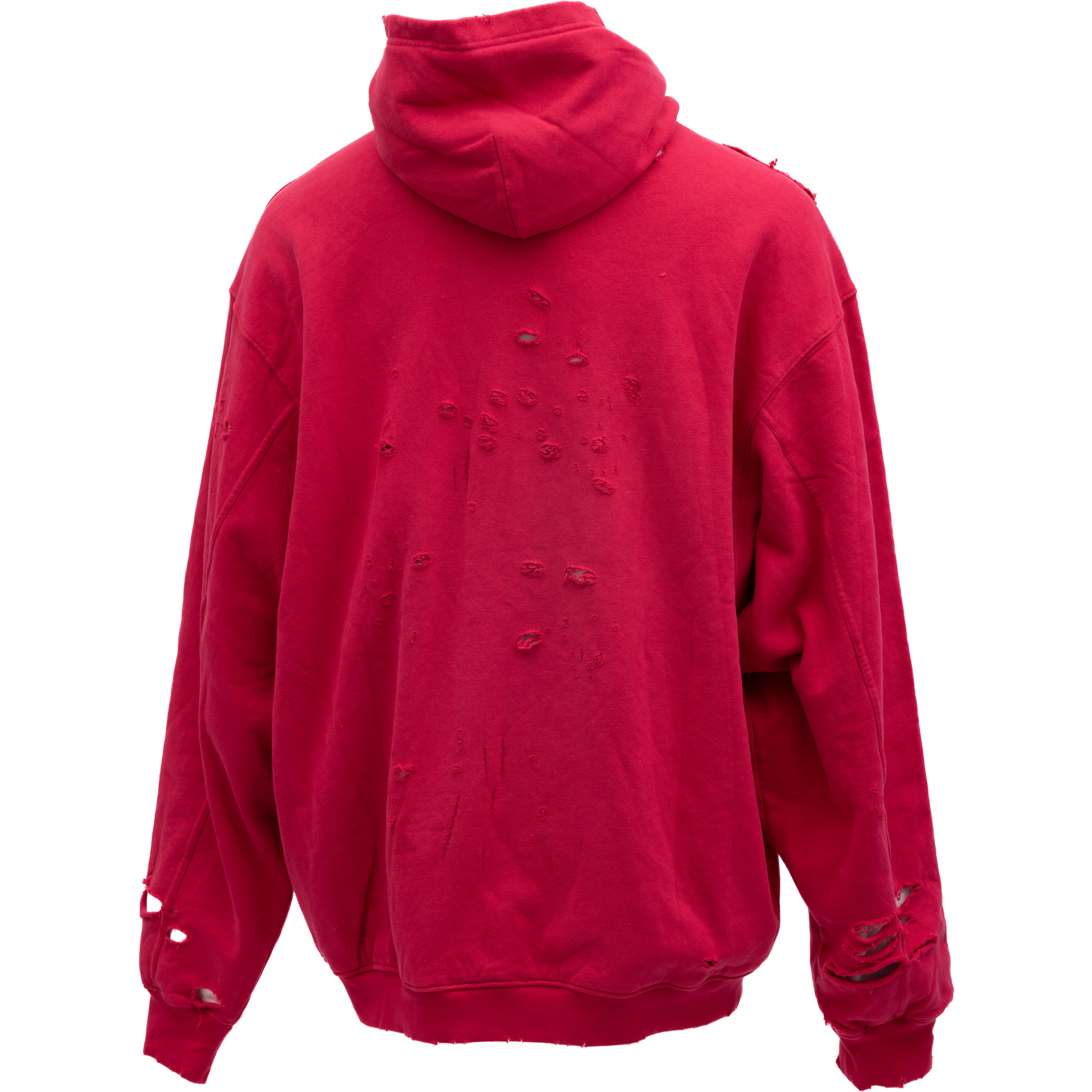 Red Cotton Hoodie Sweatshirt