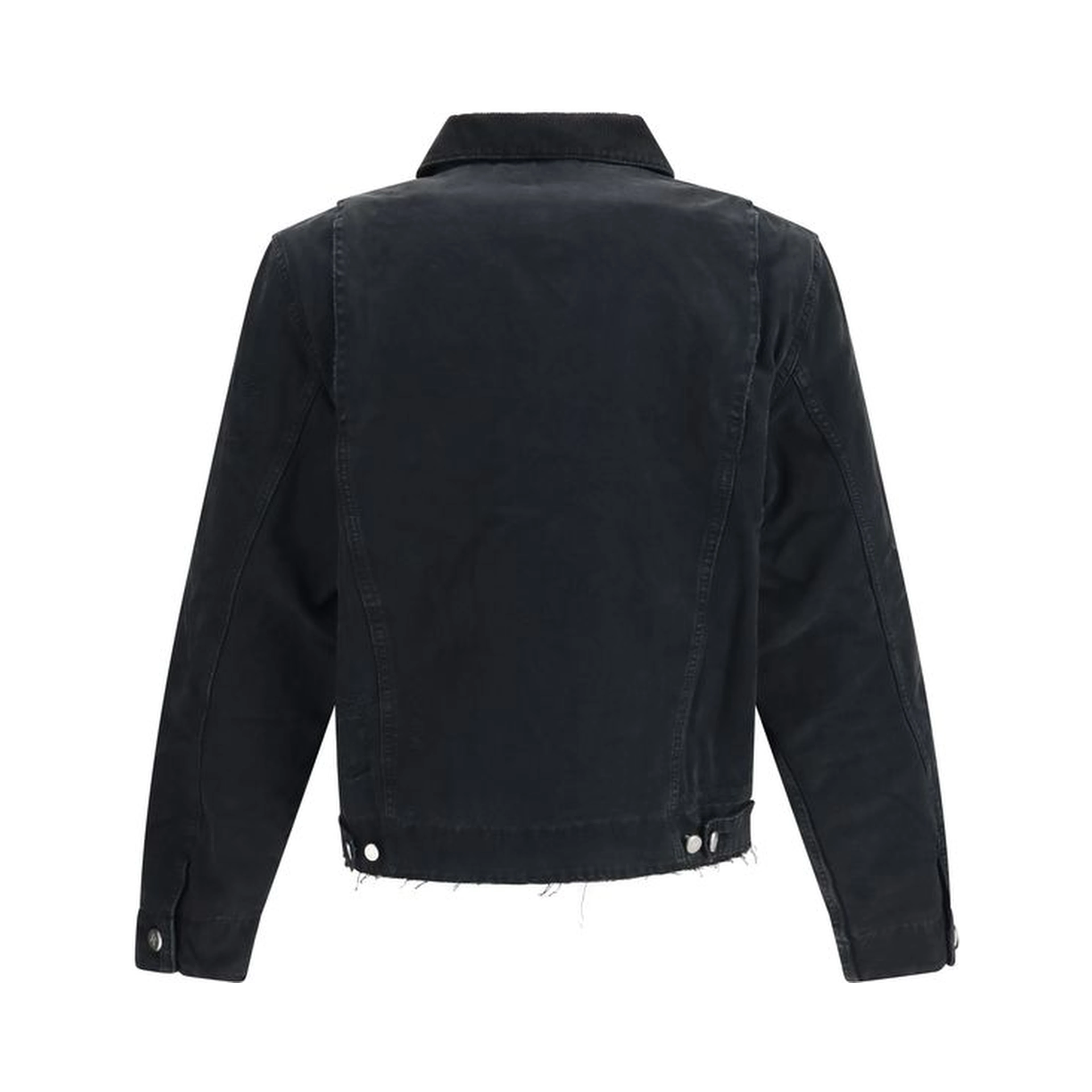 Black Cotton Full-Length Jacket