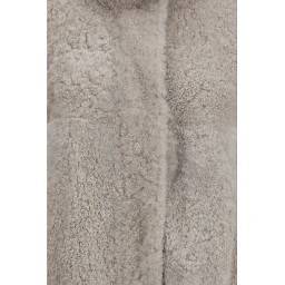 Gray Faux Fur Full-Length Jacket