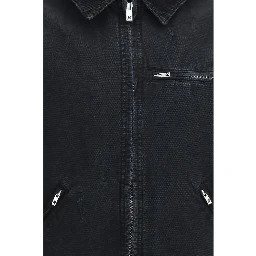 Black Cotton Full-Length Jacket