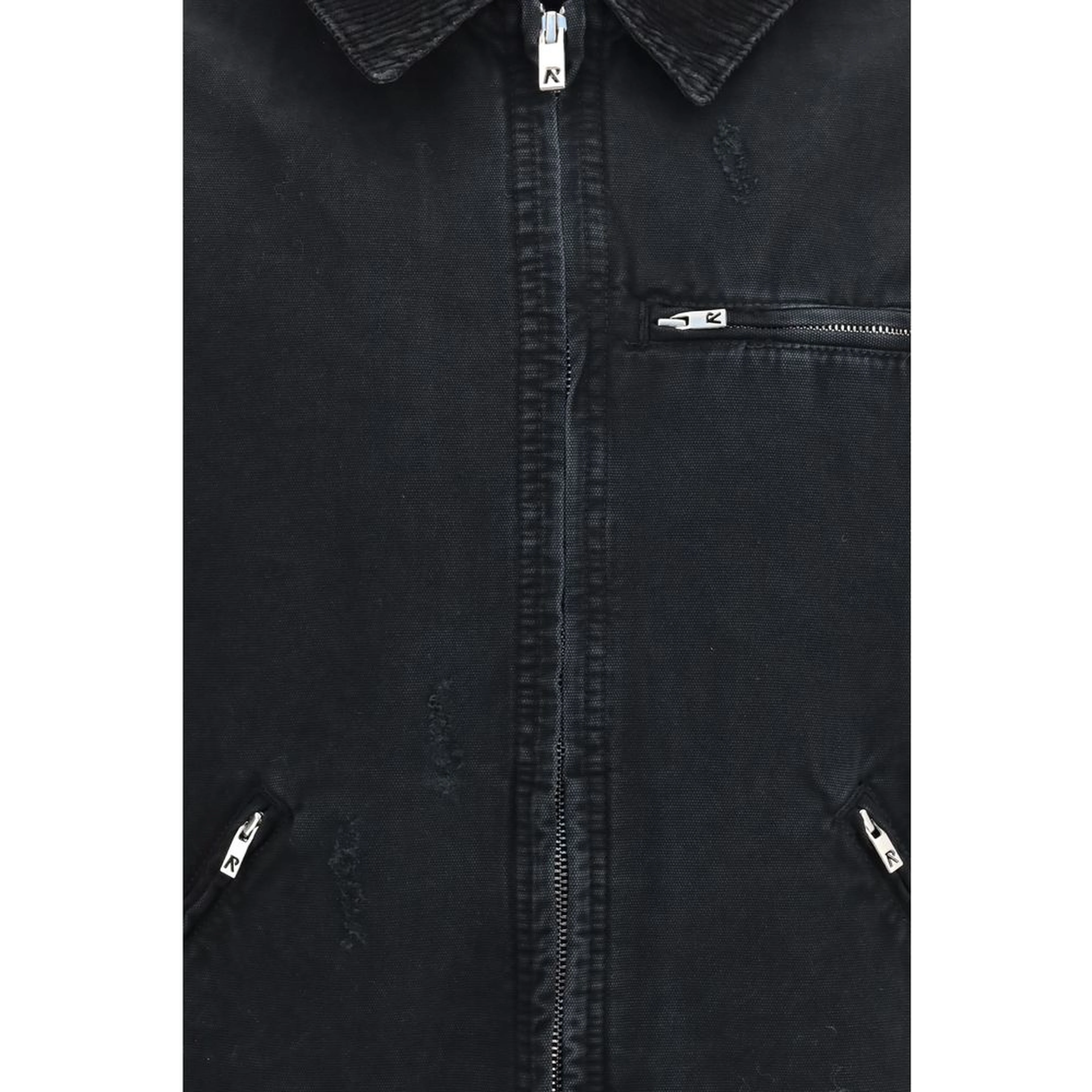 Black Cotton Full-Length Jacket