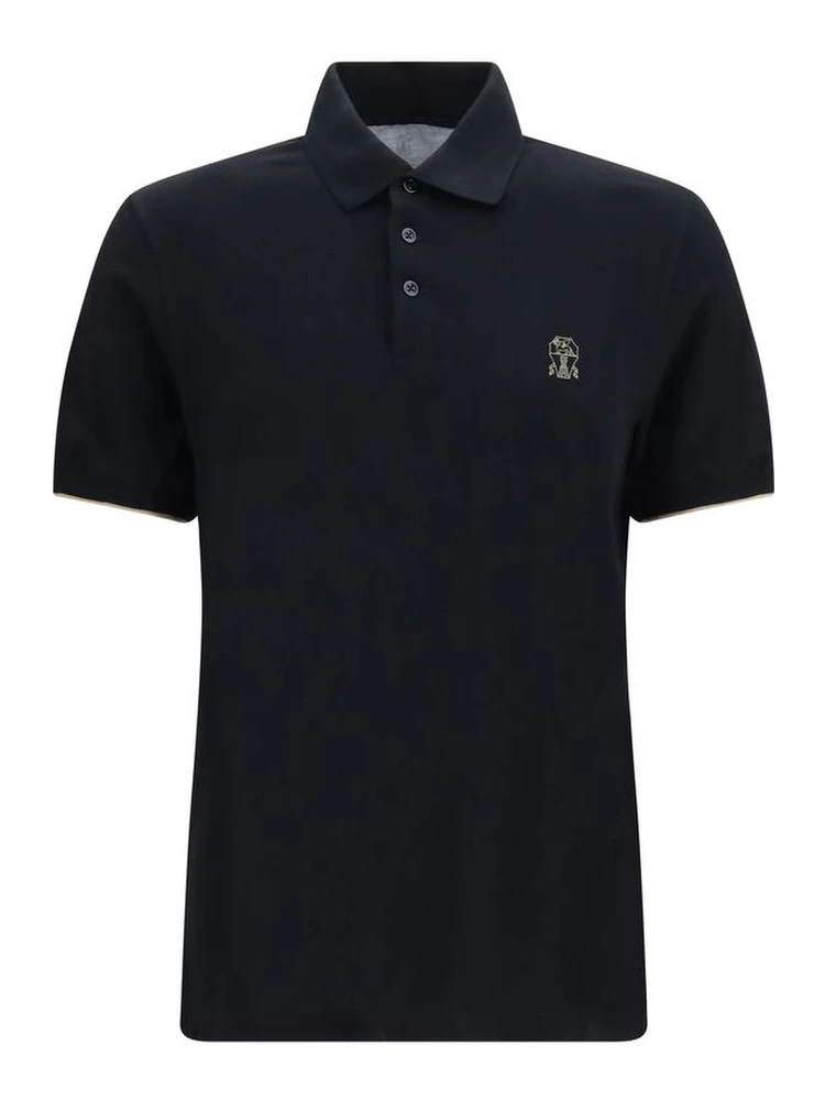 Black Cotton Polo Shirt