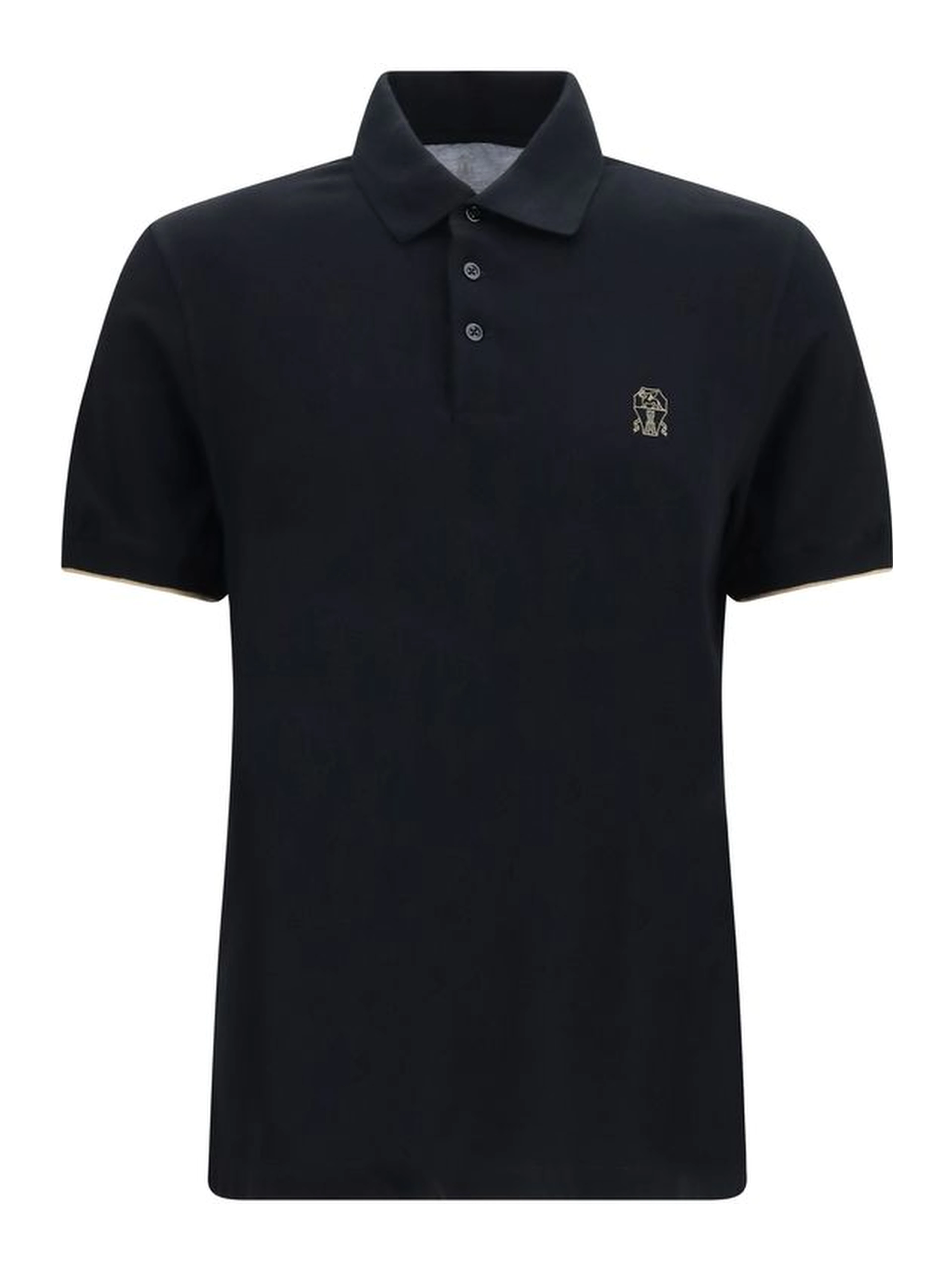 Black Cotton Polo Shirt