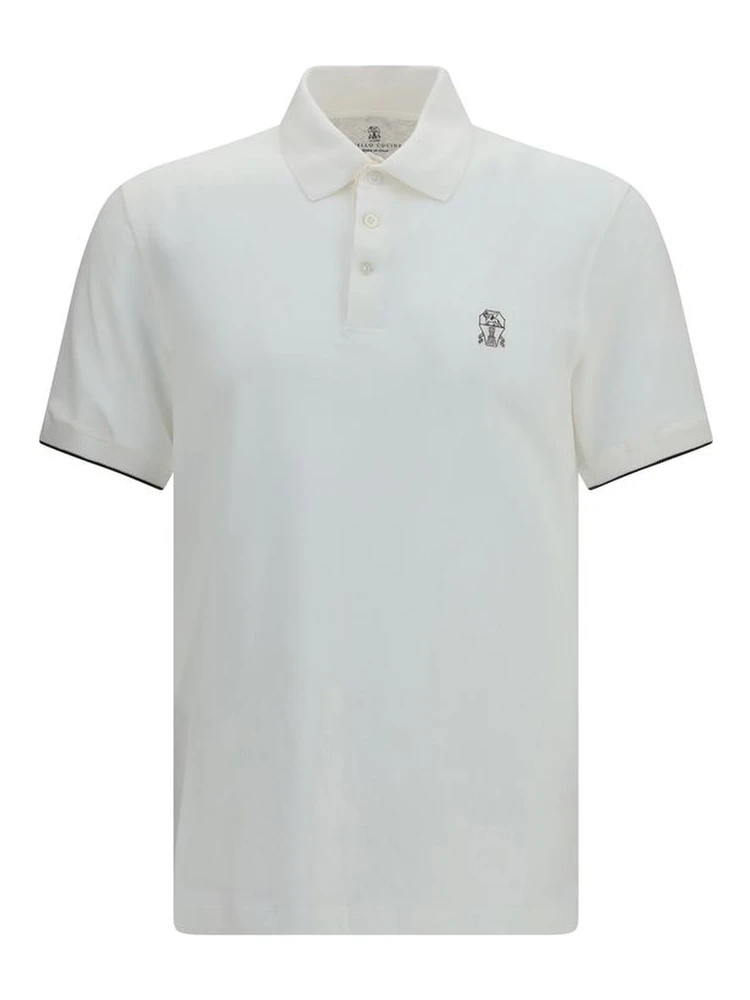White Cotton Polo Shirt
