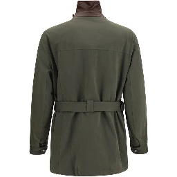Bicolor Cotton Full-Length Jacket