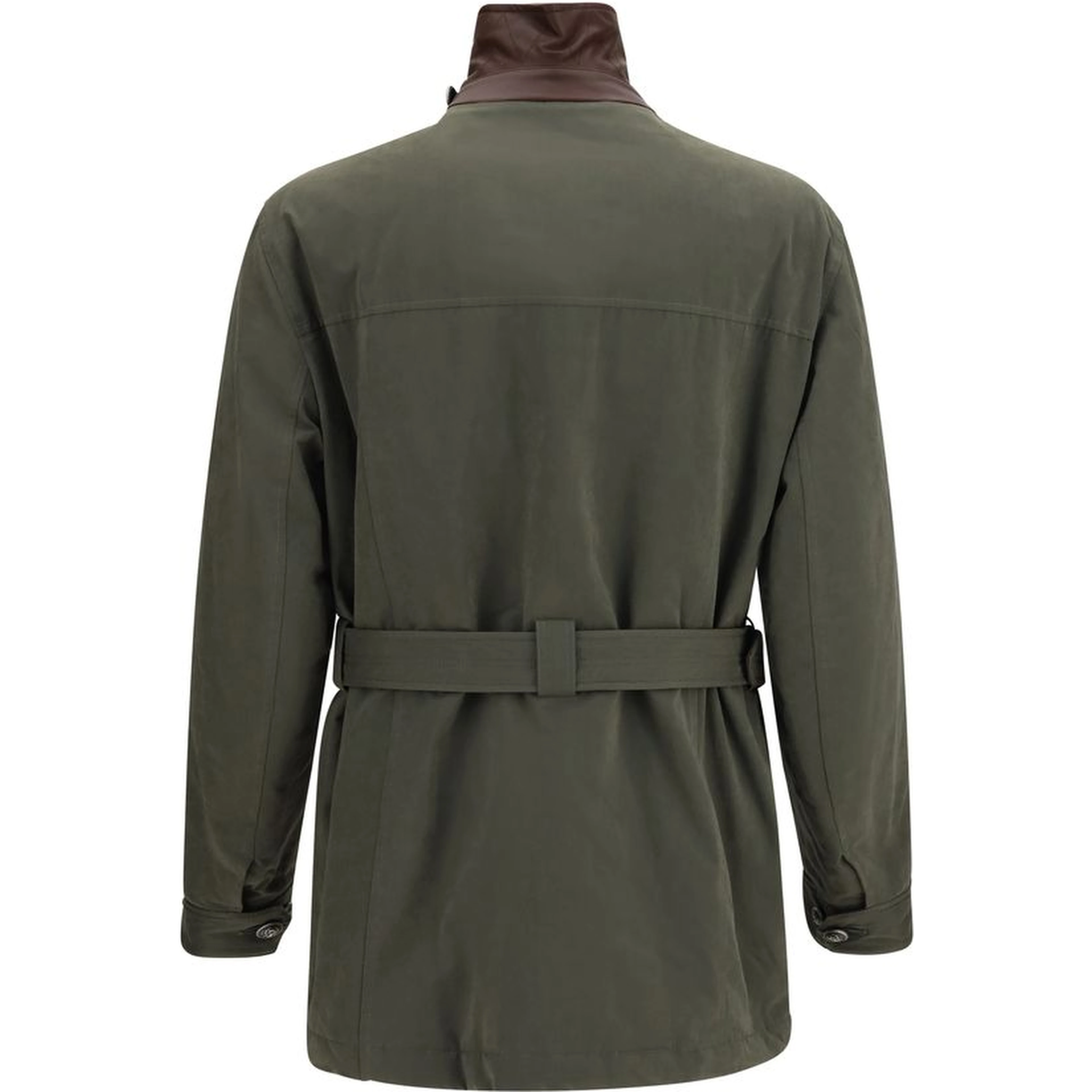 Bicolor Cotton Full-Length Jacket