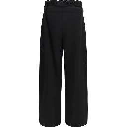 Black Cotton Casual Pants