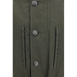 Bicolor Cotton Full-Length Jacket