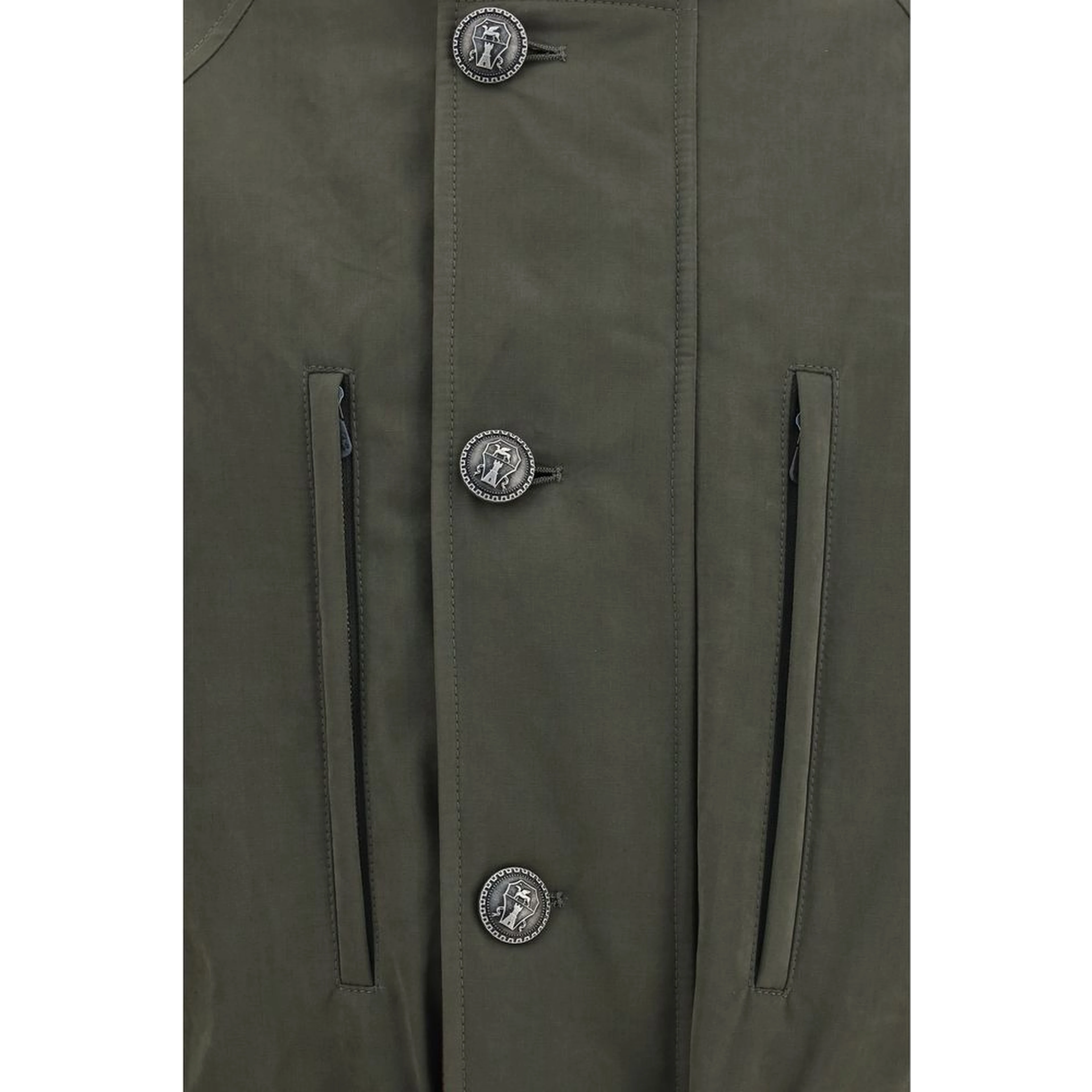 Bicolor Cotton Full-Length Jacket