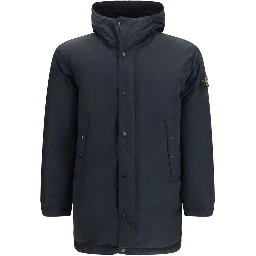 Black Polyester Full-Length Jacket