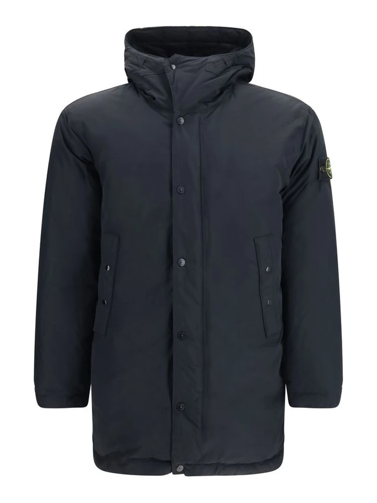 Black Polyester Full-Length Jacket