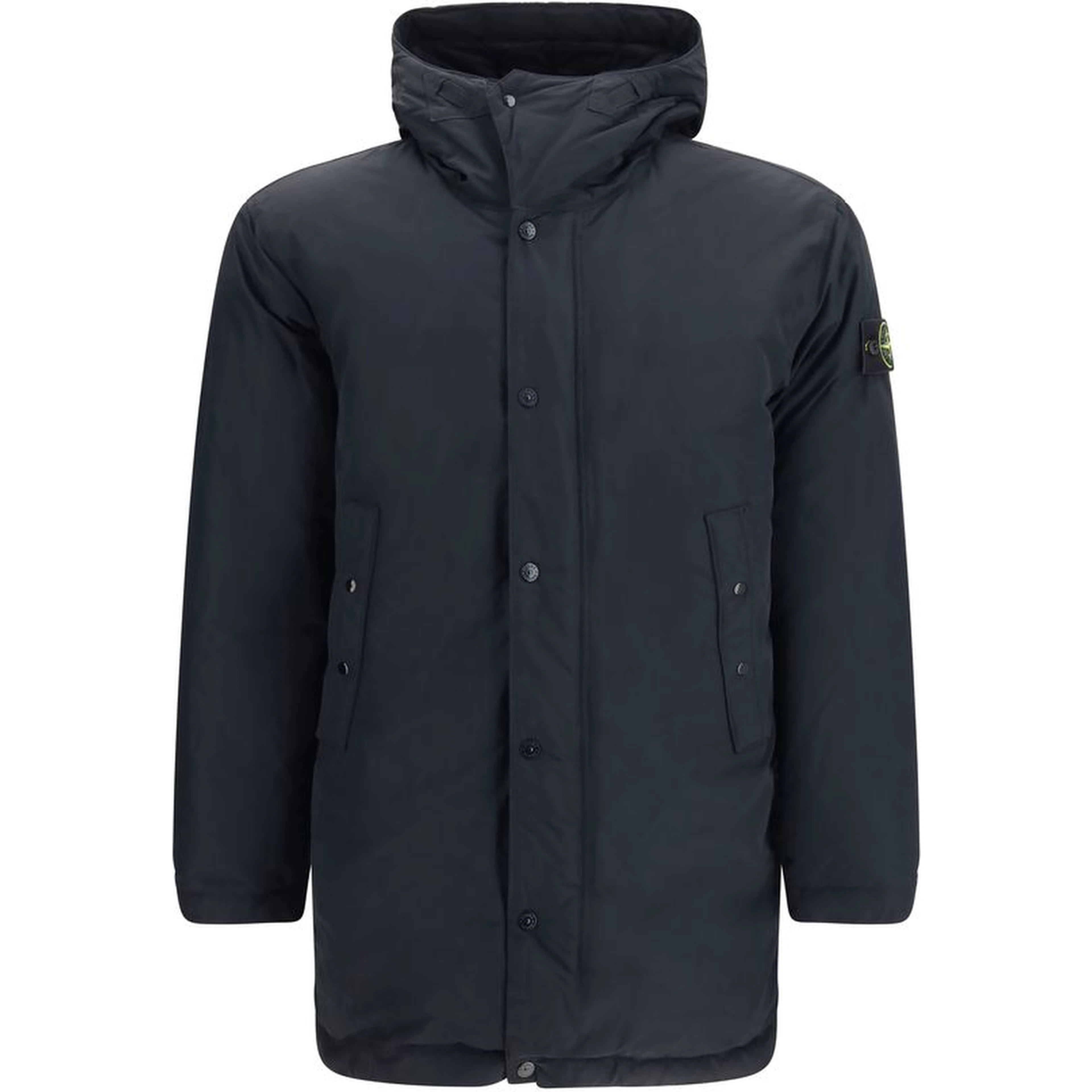 Black Polyester Full-Length Jacket