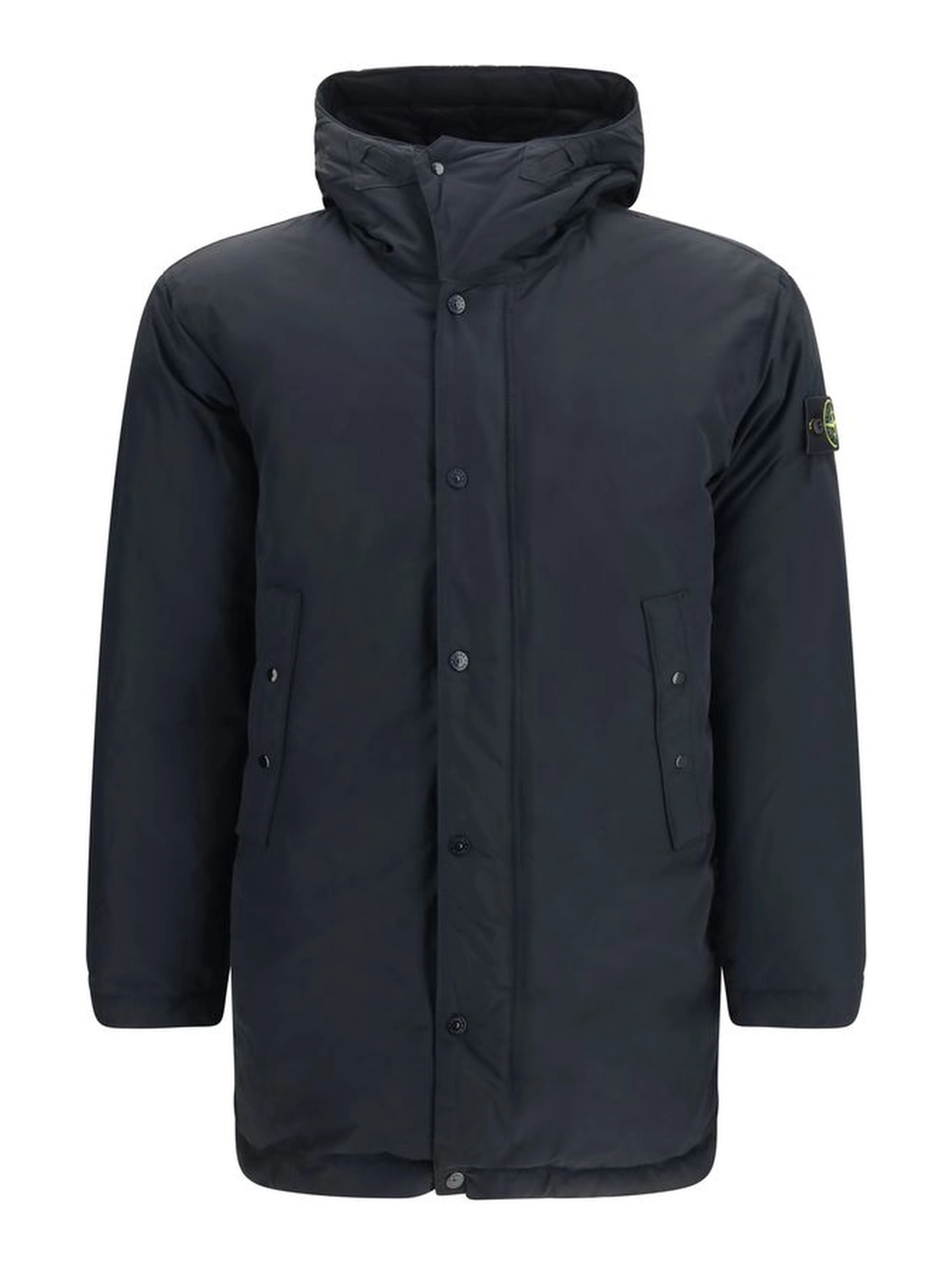 Black Polyester Full-Length Jacket