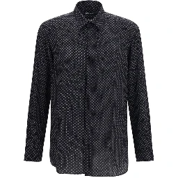 Black Silk Pattern Shirt