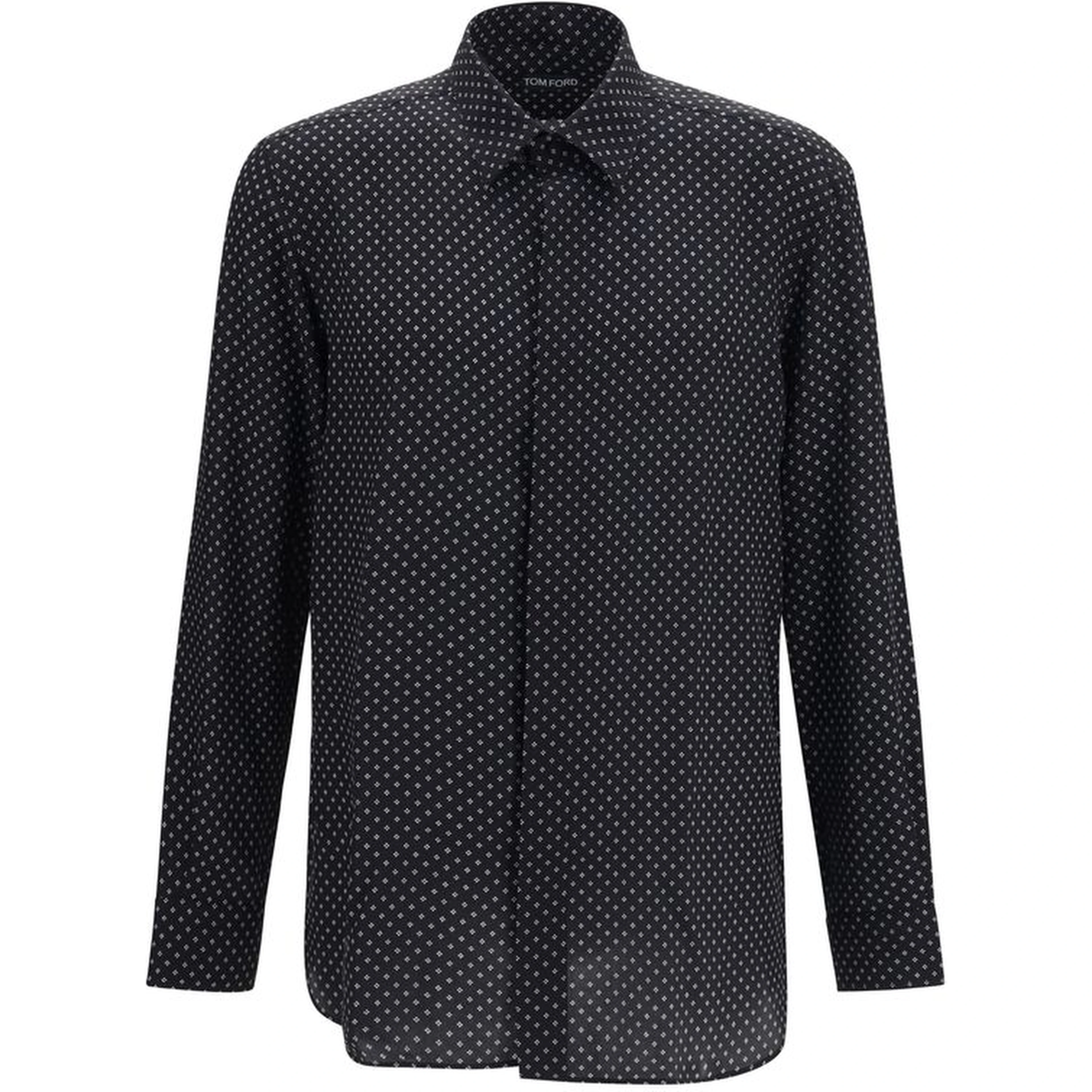 Black Silk Pattern Shirt