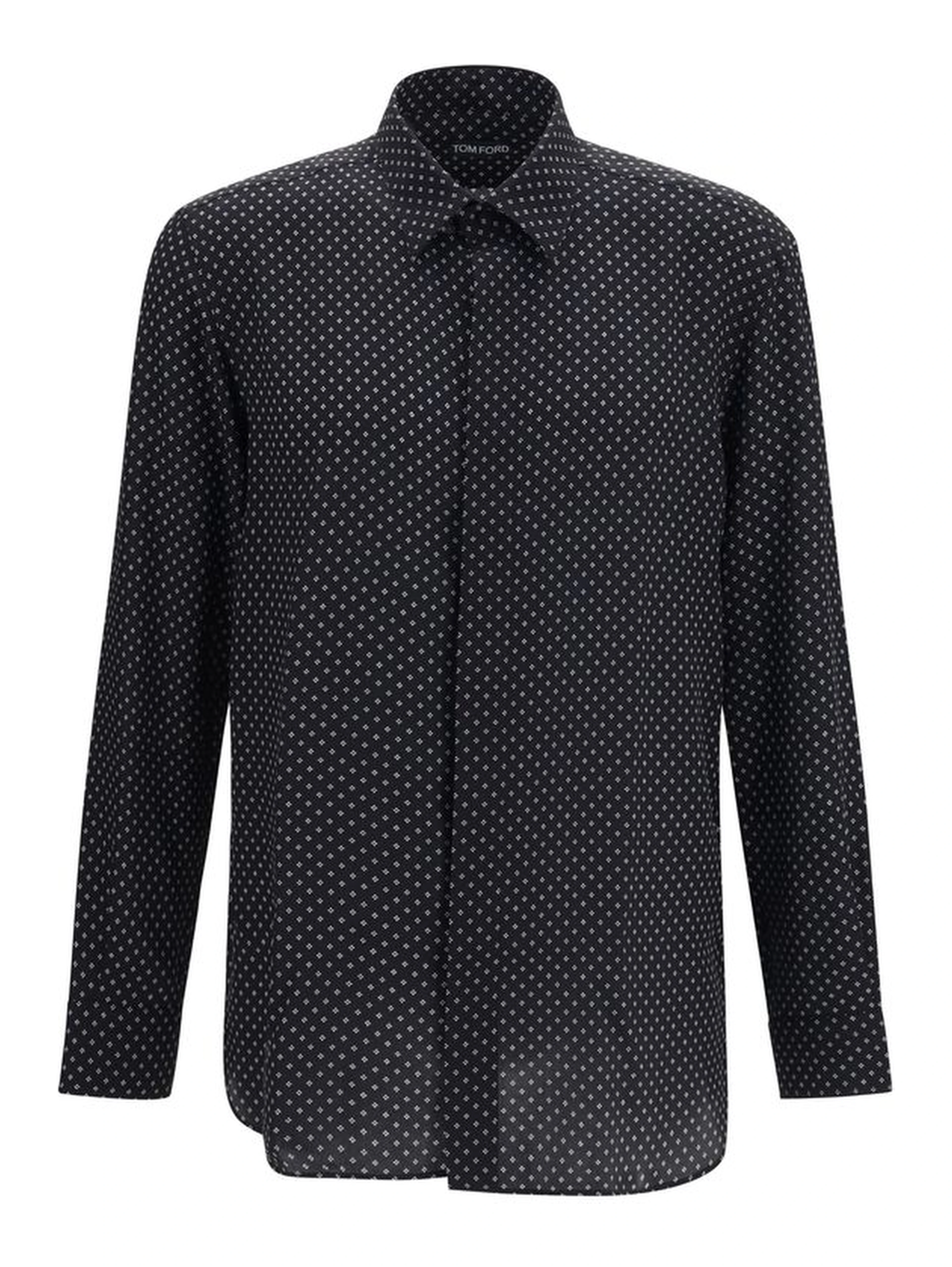 Black Silk Pattern Shirt