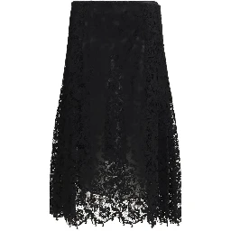 Black Silk Midi Skirt