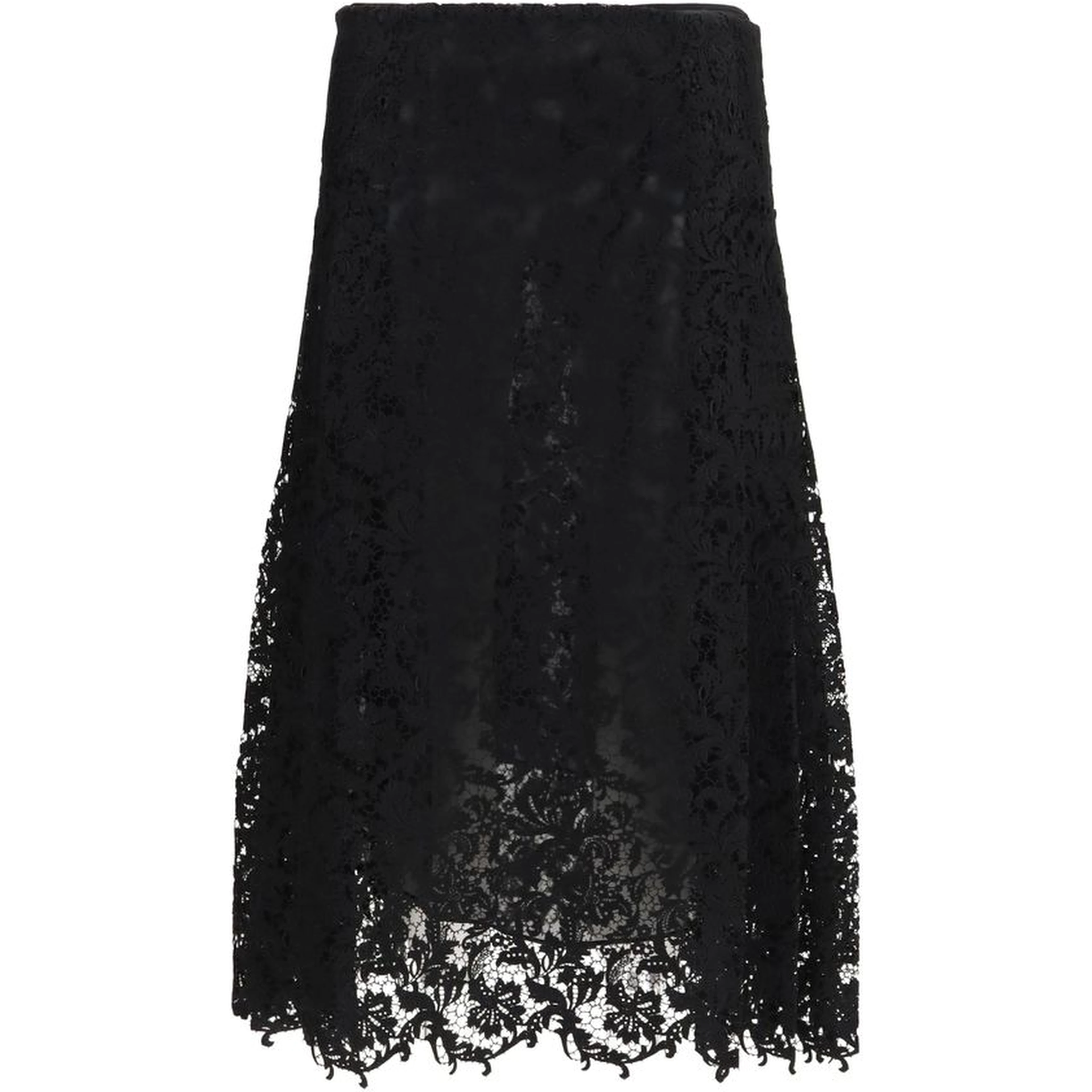 Black Silk Midi Skirt